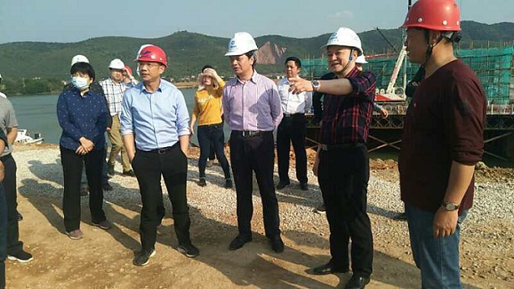 汤祚国副市长调研张公庙澧水特大桥项目